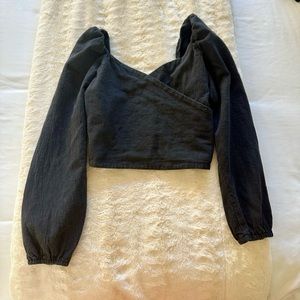 Black Cropped Longsleeve